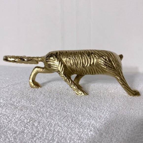 Vintage Gold Tone Jaguar Tiger Statue Figure Sculpture Cat Kitty Decor Art - Picture 8 of 14